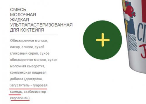 Функциональное питание коктейли. Состав продукции