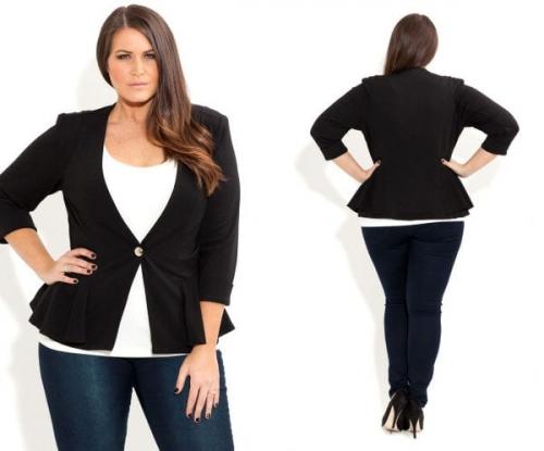Модели женских пиджаков для полных. Модные жакеты для полных женщин
